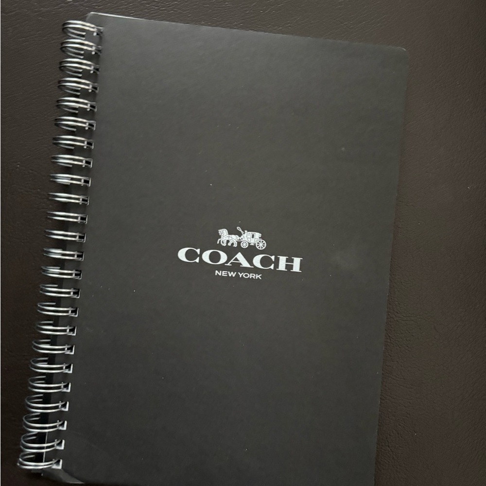 Coach Black Notebook with Silver Spiral